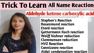 Trick to learn  All name Reaction aldehyde ketone carboxylic acid class 12 [upl. by Rica555]