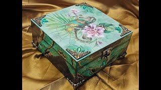 Chamaeleon on the box  Skrzynka z Kameleonem  DIY Tutorial Decoupage [upl. by Rehtaeh]