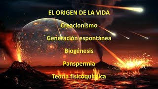 Creacionismo Generación espontánea Biogénesis Panspermia y Teoría fisicoquímica [upl. by Artair]