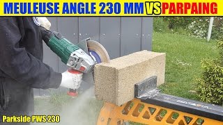 parkside pws 230 lidl test parpaing angle grinder winkelschleifer [upl. by Silyhp]