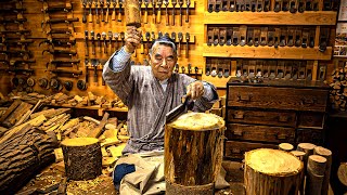 How Japanese Wooden Ladles Are Made This 87YearOld Craftsman Has Hand Carved Ladles For 70 Years [upl. by Arotak]