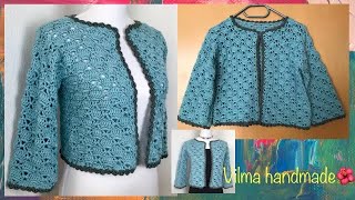 Saco a crochet paso a paso fácil de tejer cardigan sueter chaqueta [upl. by Jacquetta]