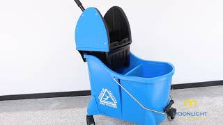 Dual compartment mop bucket with wringer  How to use mop wringer [upl. by Assiran]