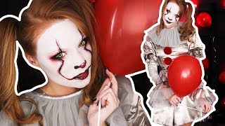 quotITquot Pennywise Halloween Beauty Makeup Tutorial [upl. by Enetsirhc]