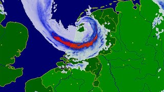 Buienradar timelapse storm  5 juli 2023  Zeer zware zomerstorm Poly [upl. by Wiencke806]