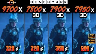 Ryzen 7 9700X vs 7 7800x3D vs 9 7900x3D vs 9 7950x3D  Test  1080p  1440p  RTX 4090 [upl. by Gierk]