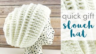 How to Crochet the Quick Gift Slouch Hat [upl. by Weitman39]