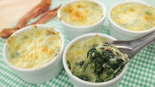 Cheesy Spinach Bake Recipe ผักขมอบชีส  Pais Kitchen [upl. by Aneleasor]