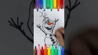 Olaf da colorare  Tutorial per Bambini  Disegno di Frozen [upl. by Aicats642]