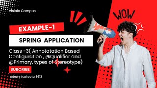 Spring Class 3 Stereotype AnnotationsConfiguration  Bean Entire Application in Spring [upl. by Enimasaj]