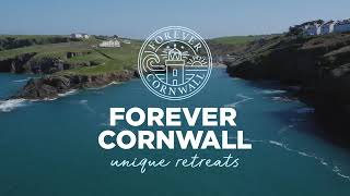 Drone view of Port Gaverne Cornwall  cottages from Forever Cornwall Unique Retreats [upl. by Alano]