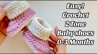 EASY CROCHET BABY BOOTIES 03 MONTHS [upl. by Aneeg]