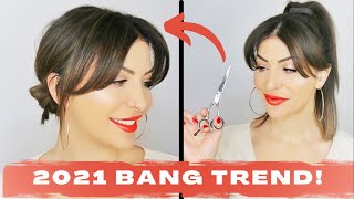 Hairdressers Guide To Cutting Your Own CURTAIN BANGS [upl. by Eusadnilem730]