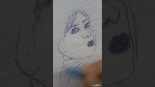 portrait drawing using ball pen sketching pencils for the beginners guide [upl. by Yecrad]