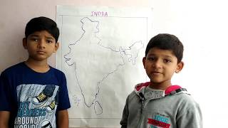 Map pointing of India States and Capitals by 3rd class and 4th class Rohith Koti and Bhargav Koti [upl. by Usanis329]