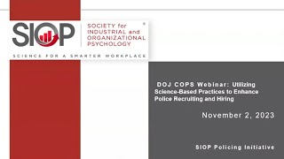 Utilizing ScienceBased Practices to Enhance Police Recruiting and Hiring [upl. by Mehs]