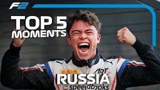 Top 5 Formula 2 Moments  2019 Russian Grand Prix [upl. by Llewellyn]