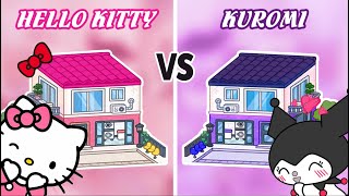 Aesthetic Neat Street Apartment 😍 KUROMI vs HELLO KITTY ♥️ Toca Boca House Ideas  Toca Life World [upl. by Marl135]