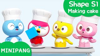 Learn shapes with MINIPANG  shape S1  🍰Making cake  MINIPANG TV 3D Play [upl. by Tyre]