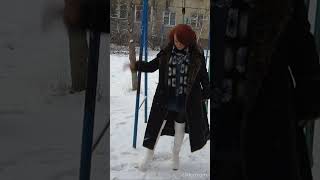 sweetfashionShorts 030 – Tona High OverkneeBoots in winter outdoor Stiefel fashion ootd [upl. by Lewanna40]