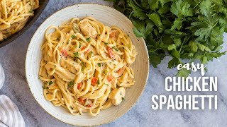 Easy Creamy Chicken Spaghetti  The Recipe Rebel [upl. by Magdaia]