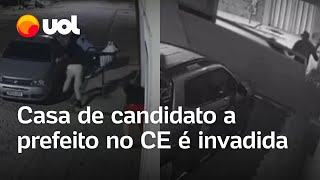 Candidato a prefeito no CE tem casa invadida polícia investiga atentado [upl. by Sandler]