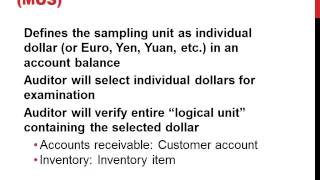 Monetary Unit Sampling MUS in Auditing [upl. by Randee]