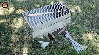 Portable Charcoal Mangal Grill for Shashlik  Shish KebabKabob  BBQ 2nd gen [upl. by Anaira]