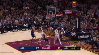 LeBron James switches hands MIDAIR on allyoop Cavaliers vs Jazz [upl. by Ronen]