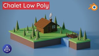 Modéliser un chalet Low Poly sur Blender facile [upl. by Naerad]