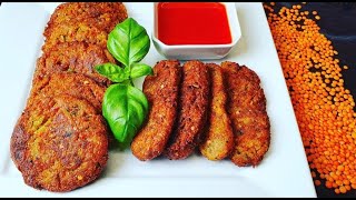 Rote Linsen Kabab außen Knusprig innen saftigLinsenbratlinge RezeptLinsenburger RezeptBratlinge [upl. by Fifi952]