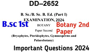 Bsc First Year Botany Second Paper  Bsc First year Botany Durg University 2024 Important Question [upl. by Areik37]