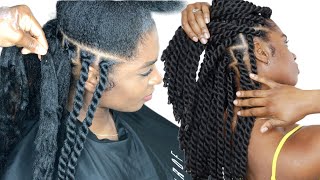 BEST WAY TO DO YARN TWIST NO RUBBER BANDS  GRIP TWIST BRAIDS  GRIP ROOTS [upl. by Trela]