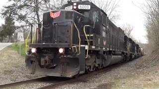 Three Trains on the Yadkin Valley Railroad With SD40T2 amp GP382 Leaders 372019 [upl. by Ximena869]