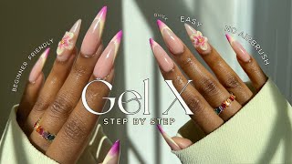 How To Do 3D Flowers on Gel X Nails At Home  gel x nails tutorial [upl. by Ashlin993]