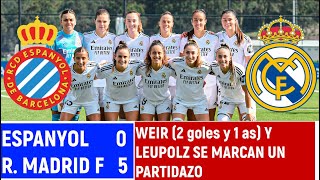 🔴 EL REAL MADRIF F GANA 05 AL ESPAYOL CON WEIR Y LEUPOLZ ESPECTACULARES 🔴 [upl. by Ardnossac557]