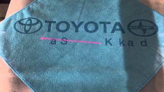 Laser Etched Toyota Microfiber Towel in Kirkland Washington [upl. by Aicetel835]