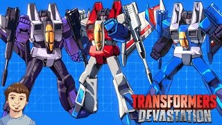 Transformers Devastation  Challenge Mode 10  Starscream Thundercracker amp Skywarp Fight [upl. by Aneehc]