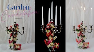 Easy Garden Candelabra Wedding Centerpiece  Weddings on a Budget  DIY Tutorial [upl. by Cottle]