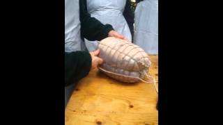 Culatello preparation done by the Maestro Massimo Spigaroli at Antica Corta Pallavicina [upl. by Barina]