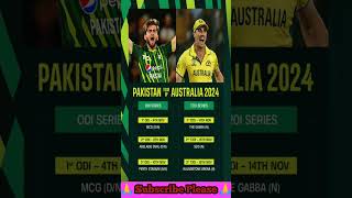 Pakistan Tour Of Australia 2024 Full Schedule amp Time Table  pak vs aus 2024 series shorts viral [upl. by Znerol]