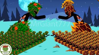 STICK FIGURE x9999 ZOMBIE LEAF STONE GIANT VS LAVA STONE GIANT  Stick War Legacy Mod  MrGiant777 [upl. by Sylvan]