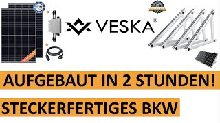 Steckerfertige Solaranlage von Veska Energy So fix ist ein Balkonkraftwerk installiert [upl. by Ahsekad99]