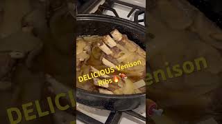 Delicious Venison Ribs cooking venison wildgame wildgamecooking hunting deerhunting [upl. by Itsyrc345]