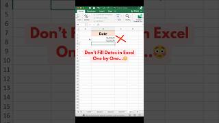 AutoWrite Dates in Excel With THIS simple Trick in Seconds📅 excel excelshorts [upl. by Anikehs]