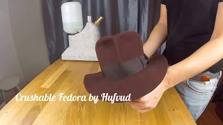 Crushable LEIFUR Fedora by HUFVUD HATMAKER  Indiana Jones Style  100X Beaver [upl. by Ahl]