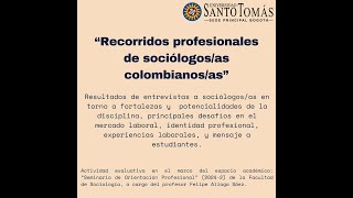 Recorridos profesionales de sociólogosas colombianosas 20242 [upl. by Caylor]