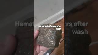 Hematite rock 🪨 Before vs After rock [upl. by Anileva]