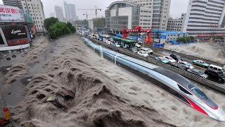 9 minutes ago in China Largescale flooding submerge a railway station in Changsha [upl. by Eninnej]