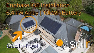 64kW Enphase IQ8 Solar Installation  GSE InRoof  10kWh IQ5P Batteries  Solr Energy [upl. by Ecyar]